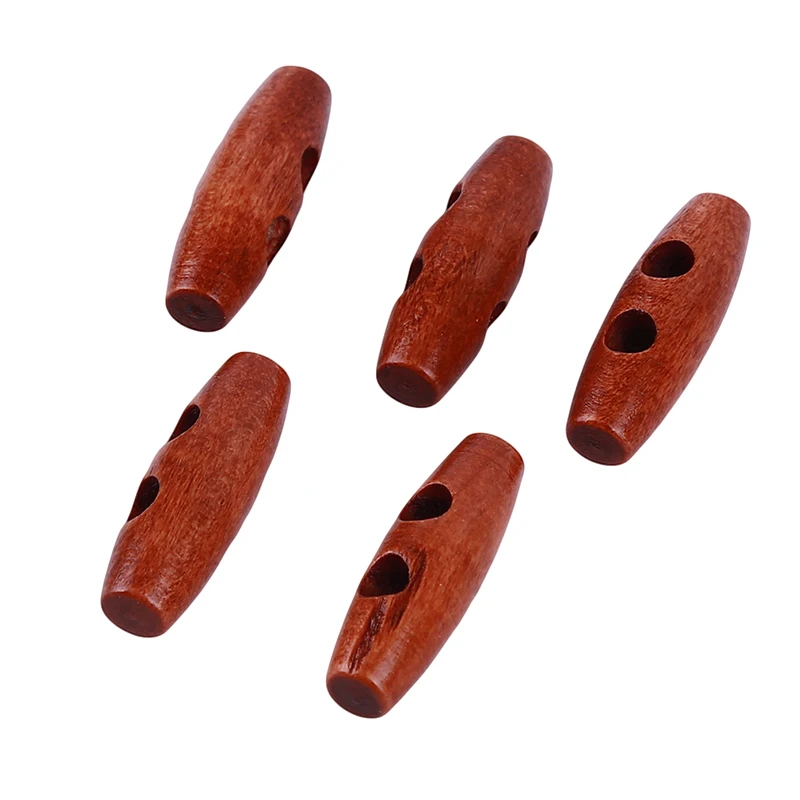 

50pcs Scrapbooking Wooden Buttons 2 Holes Sewing Horn Toggle Buttons For Clothing Accessories Craft DIY 30mm