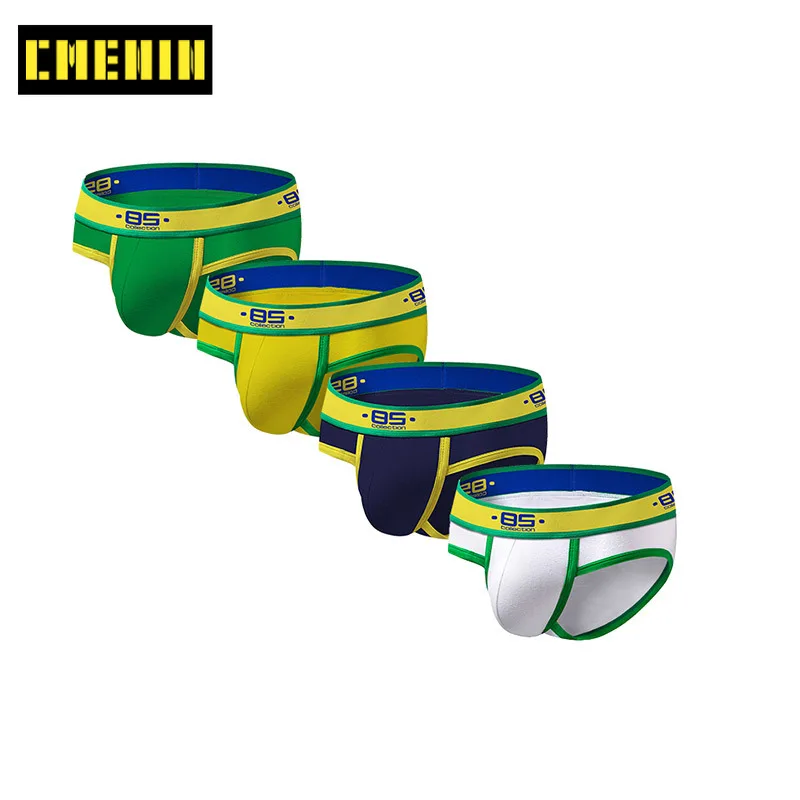 Трусы джоки мужские из дышащего хлопка пикантное нижнее белье бикини 4 шт./лот