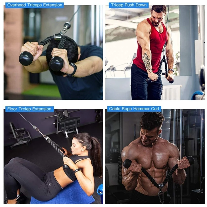 

Pulley Rope DIY High Pull Down Arm Strength Triceps Muscle Exercises Fitness Kit