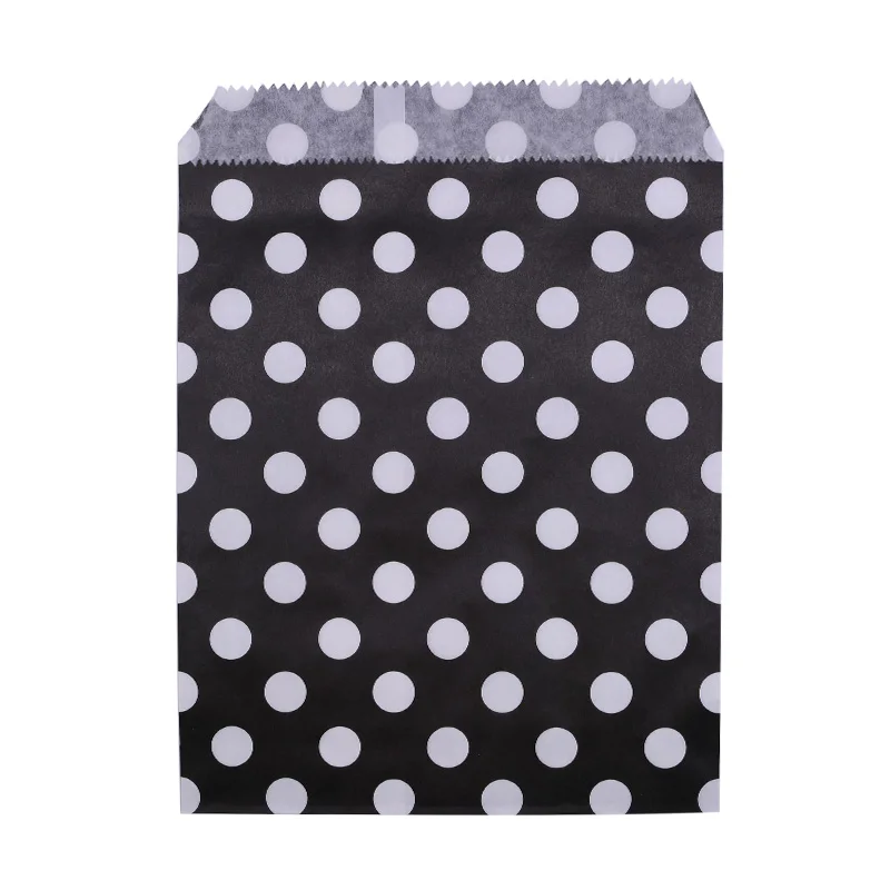 CB10 25/50pcs 18*13cm Kraft Paper Bags Wave Stripe Dot Gift Bag for Wedding Birthday Candy Snack Bag Festival Party Wrapping Supplies - Цвет: CB10