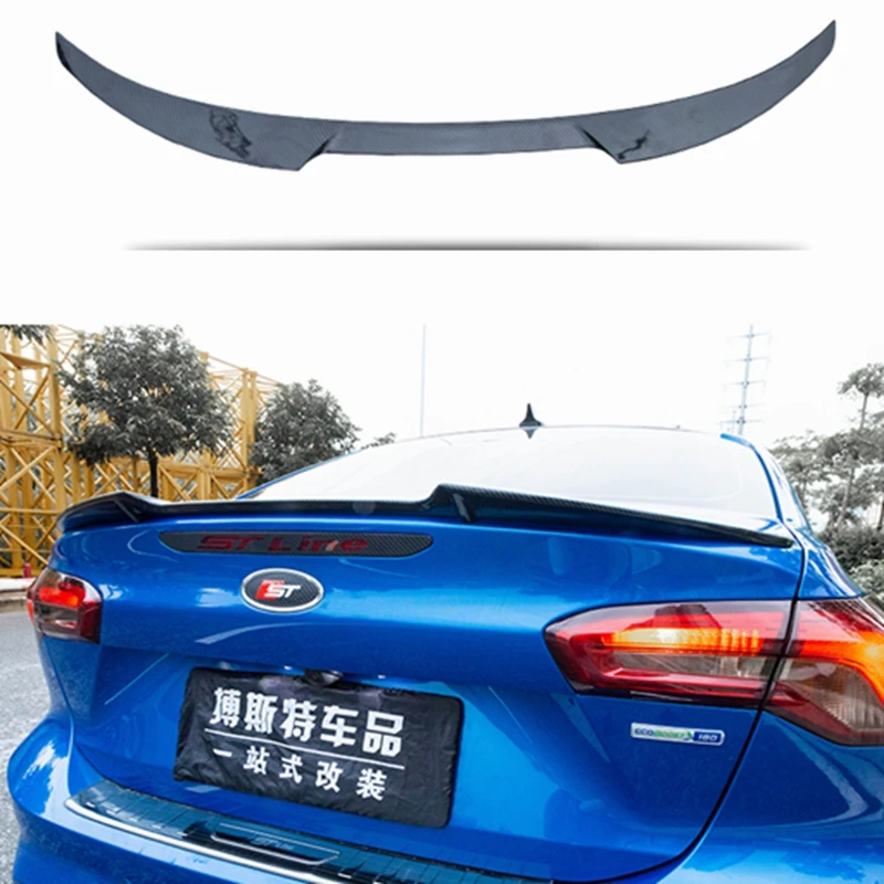 

For Ford Focus Spoiler 2019+ Focus High Quality ABS Material Car Rear Wing Primer Color Rear Spoiler M4 style