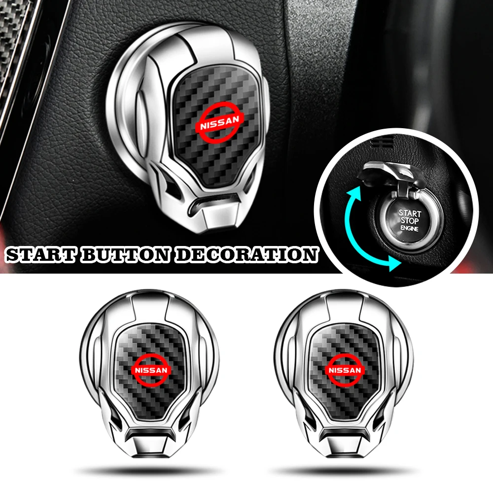 

Car Interior Engine Start Button Cover One-Key Start Button Creative Sticker For NISSAN Tiida Teana ALTIMA MURANO KICKS QASHQAI