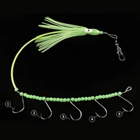 luminous hooks tropical nocturnal octopus squid hook luminous gear bead with 5 wire hooks
