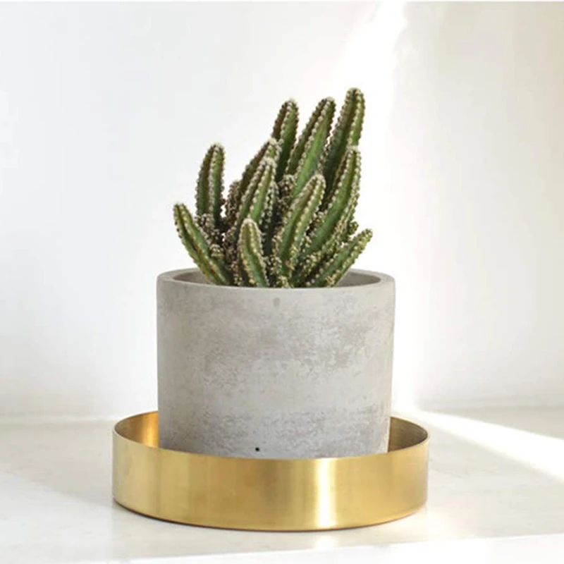 AFBC Round Gold Tray Metal Decorative Makeup Organizer for Vanity Bathroom Dress Matte Brass Finish | Дом и сад