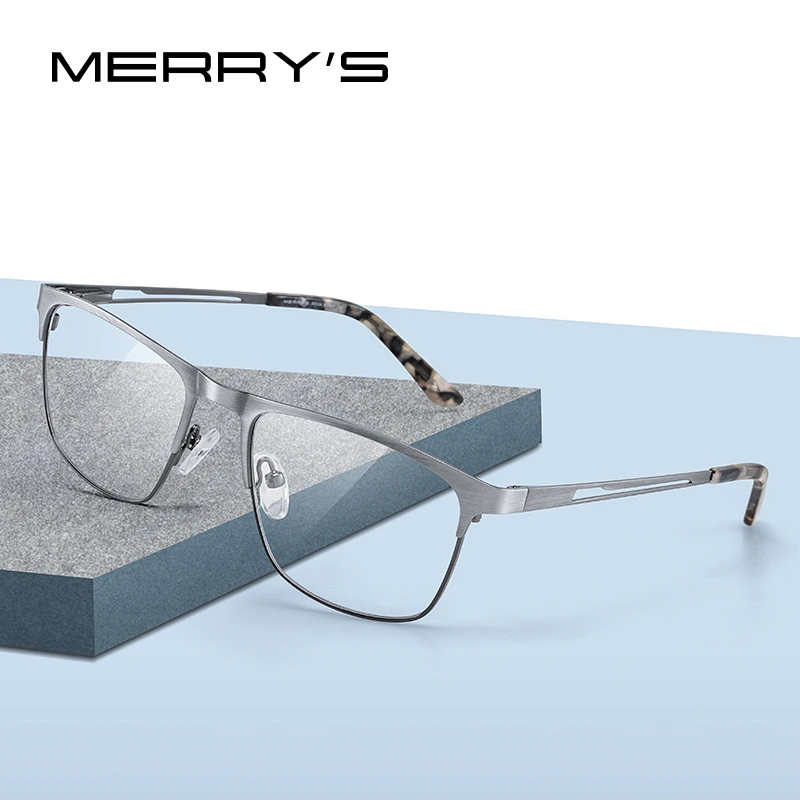 

Мужские и женские квадратные очки MERRYS, ультралегкие очки в классической оправе из титанового сплава для очков по рецепту при близорукости, ...