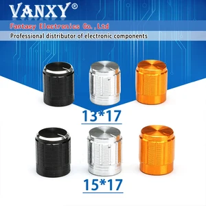 10 шт. из алюминиевого сплава 13*17 мм 15*17 мм потенциометр 13*17 15*17 Ручка вращения переключатель регулировки громкости черная серебристая