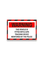 Hot Interesting Car Sticker Red Warning GPS Tracking Fitted and Monitored By Police KK Motorcycle Decals Vinyl PVC 12cm6cm
