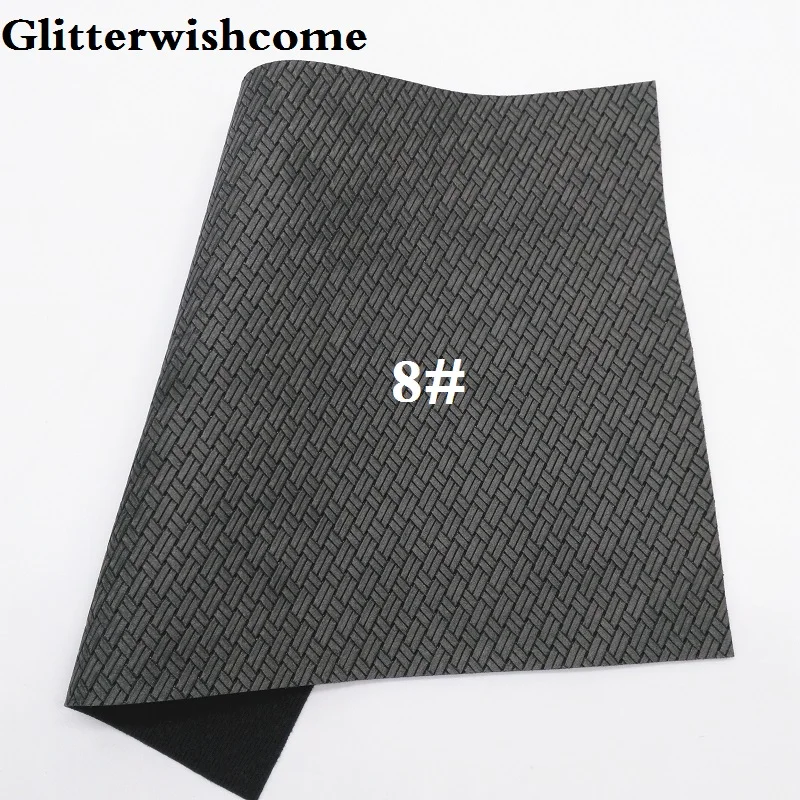 8 Glitterwishcome 21X29 см A4 размер винил для бантов тиснение ткачество, зерно кожа ткань искусственная кожа листы для бантов, GM158A - Цвет: 8