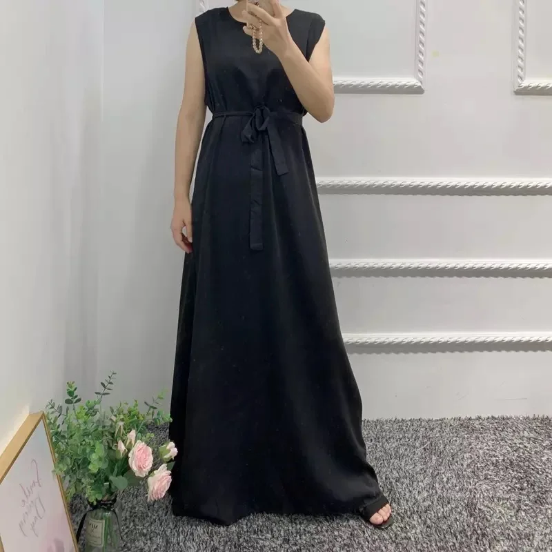 Новые модные шелковистые исламские внутренние платья abayas Элегантные