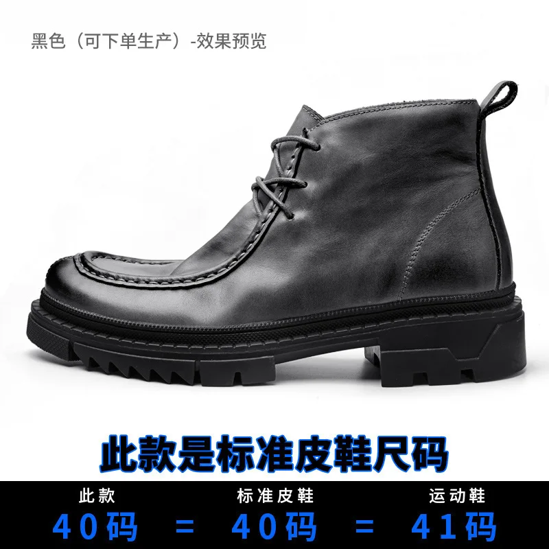 

men ankle boots High Quality genuine leather cowboy boots mens chelsea boots men autumn winter British retro men shoes cowhide