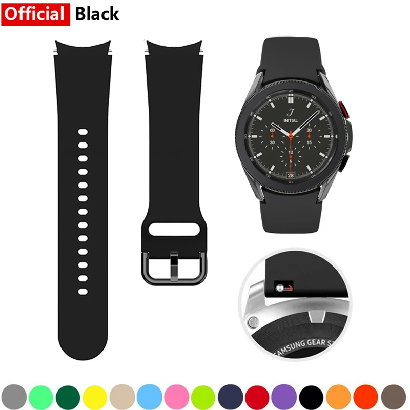 

20mm Silicone Strap For Samsung Galaxy Watch 4 classic 46mm 42mm Correa smartwatch Sport Bracelet Galaxy Watch 4 44mm 40mm band