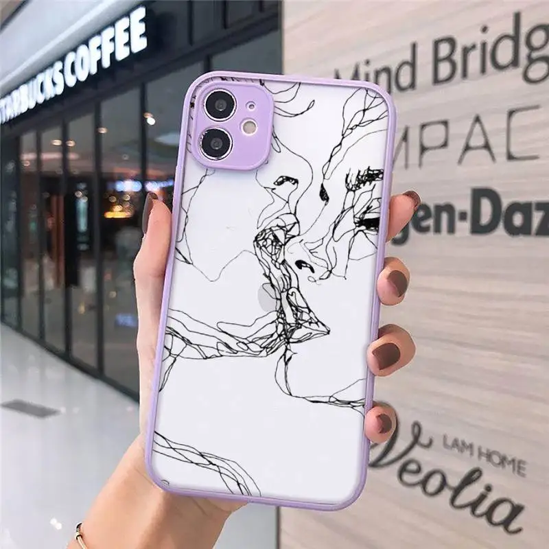 

David lines Adam Fashion Abstract Art Phone Cases matte transparent For iphone 7 8 11 12 plus mini x xs xr pro max cover