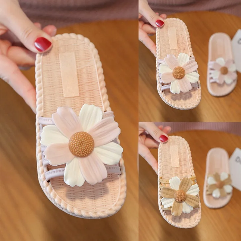 

Summer Girls Sandals Slides Kids Beach Sandals Flower Princess Sweet Slippers For Bath Swimming Outdoor Children Shoes Home