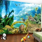 Пользовательские самоклеющиеся обои 3D стерео Динозавр мир животных Фреска детская комната фон наклейки Papel де Parede
