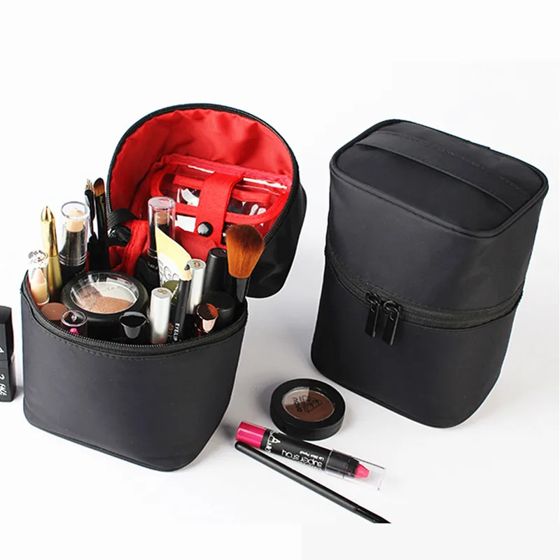 

PUOU Cylindrical Cosmetic Bag Women Makeup Bag Pouch Toiletry Bag Waterproof Makeup Organizer Case Necessaire Travel Makeup Bag