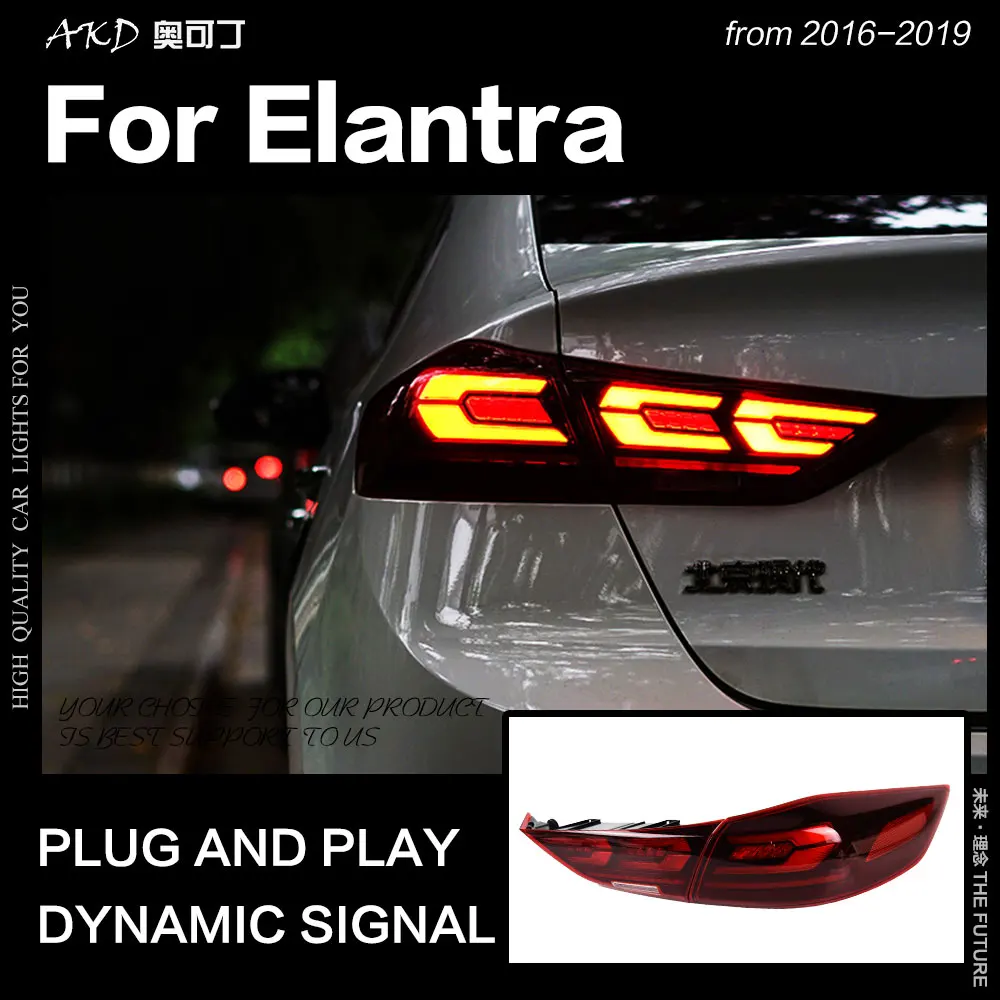AKD автомобильный Стайлинг задний фонарь для hyundai Elantra светодиодный задний светильник- Elantra DRL динамический сигнал тормоза заднего хода авто аксессуары