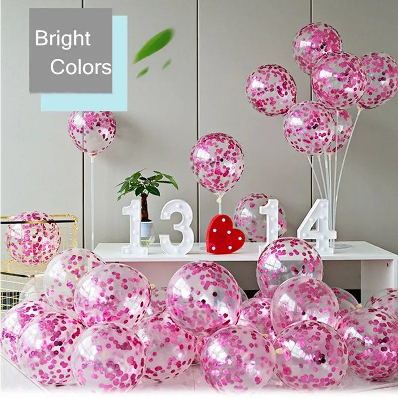 5/10 шт. 12-дюймовые розовые золотые конфетти прозрачные детские праздничные