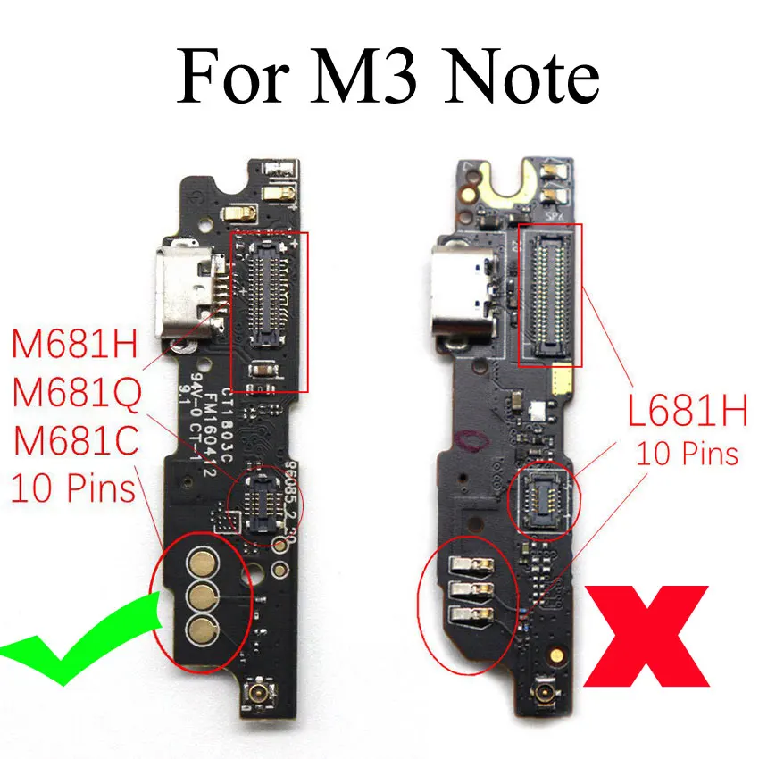 JCD для Meizu M1 M2 M3 Note док-разъем порт зарядки Micro USB W/Вибрационный микрофон плата