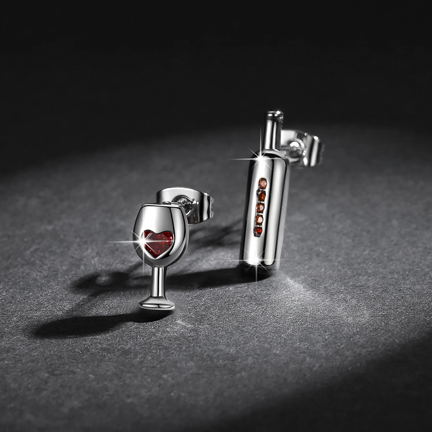 Асимметричные женские Серьги Love Wine модный красный кристалл серьги с цирконием