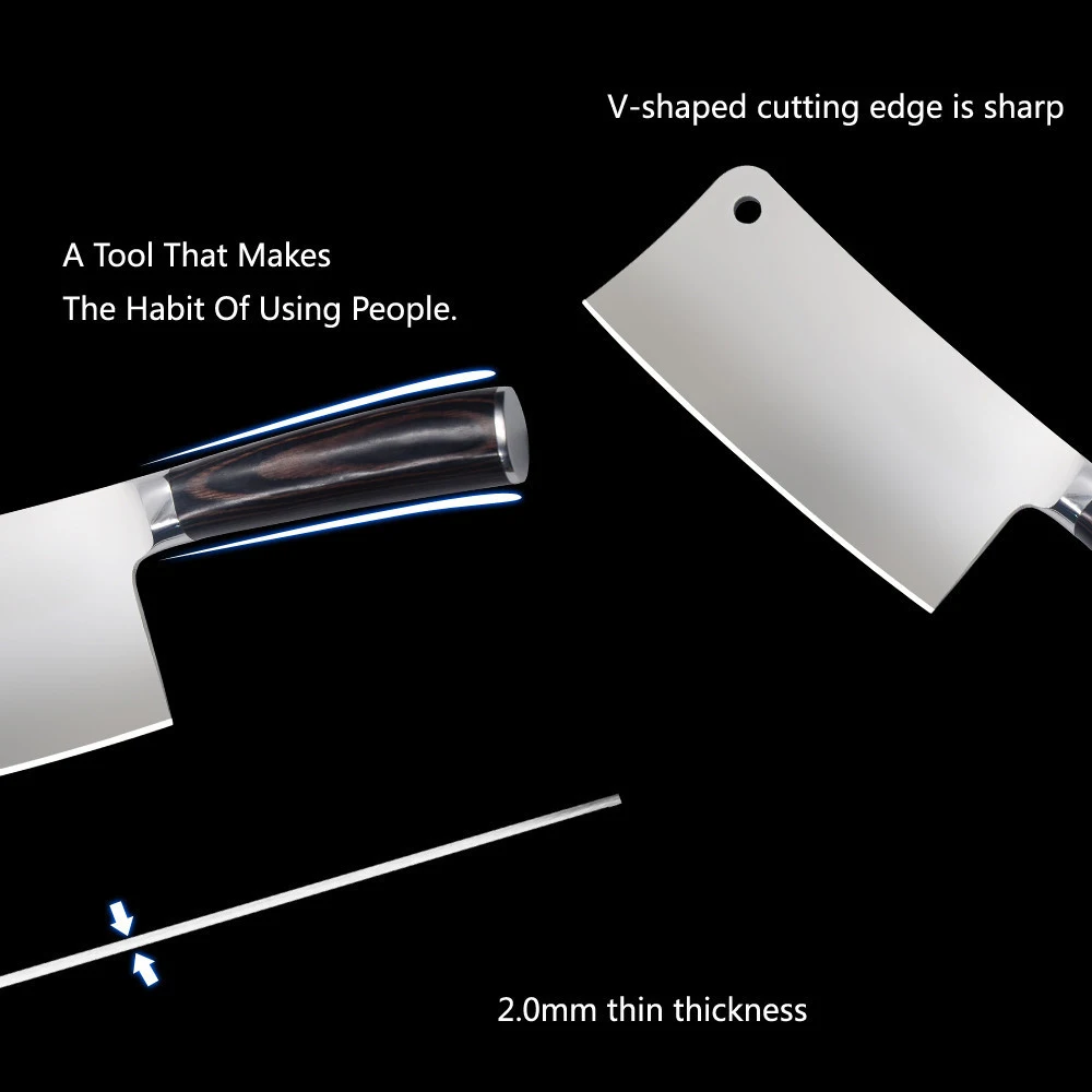 Кухонный нож MYVI профессиональный шеф-повар из нержавеющей стали с цветной