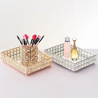new year square crystal tray cosmetics makeup storage pallet snacks plate fruit container home wedding christmas decoration