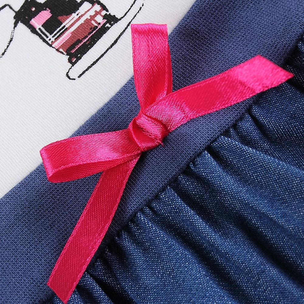 Girls baby long-sleeved dress new spring and autumn brand Kids embroidered cartoon for girls wearing H5926 | Детская одежда и