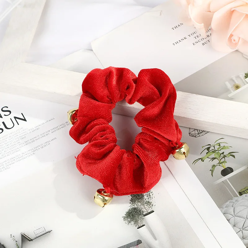 

New Christmas Scrunchies For Women Girls Elastic Hair Rubber Fashion Christmas Ornaments Hair Ring Velvet Ponytail Holder