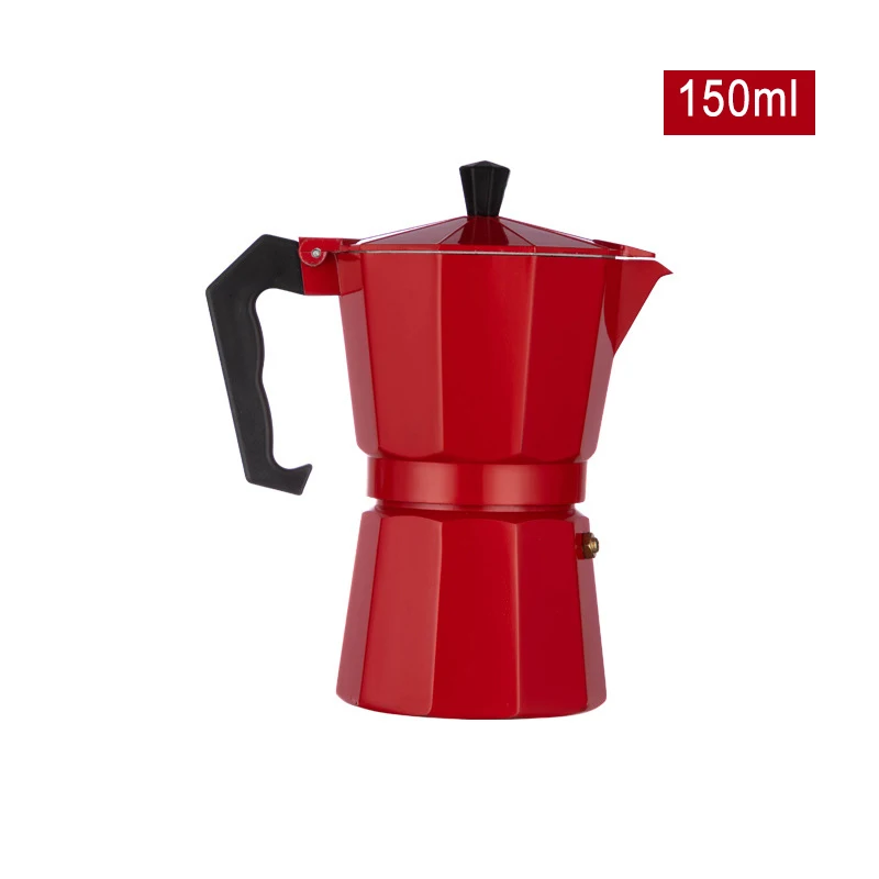 Кофеварка GUNOT, алюминиевый кофейник Mocha, кофейник для эспрессо, кофейник, кофейник для эспрессо, Кофеварка - Цвет: Red 150ml