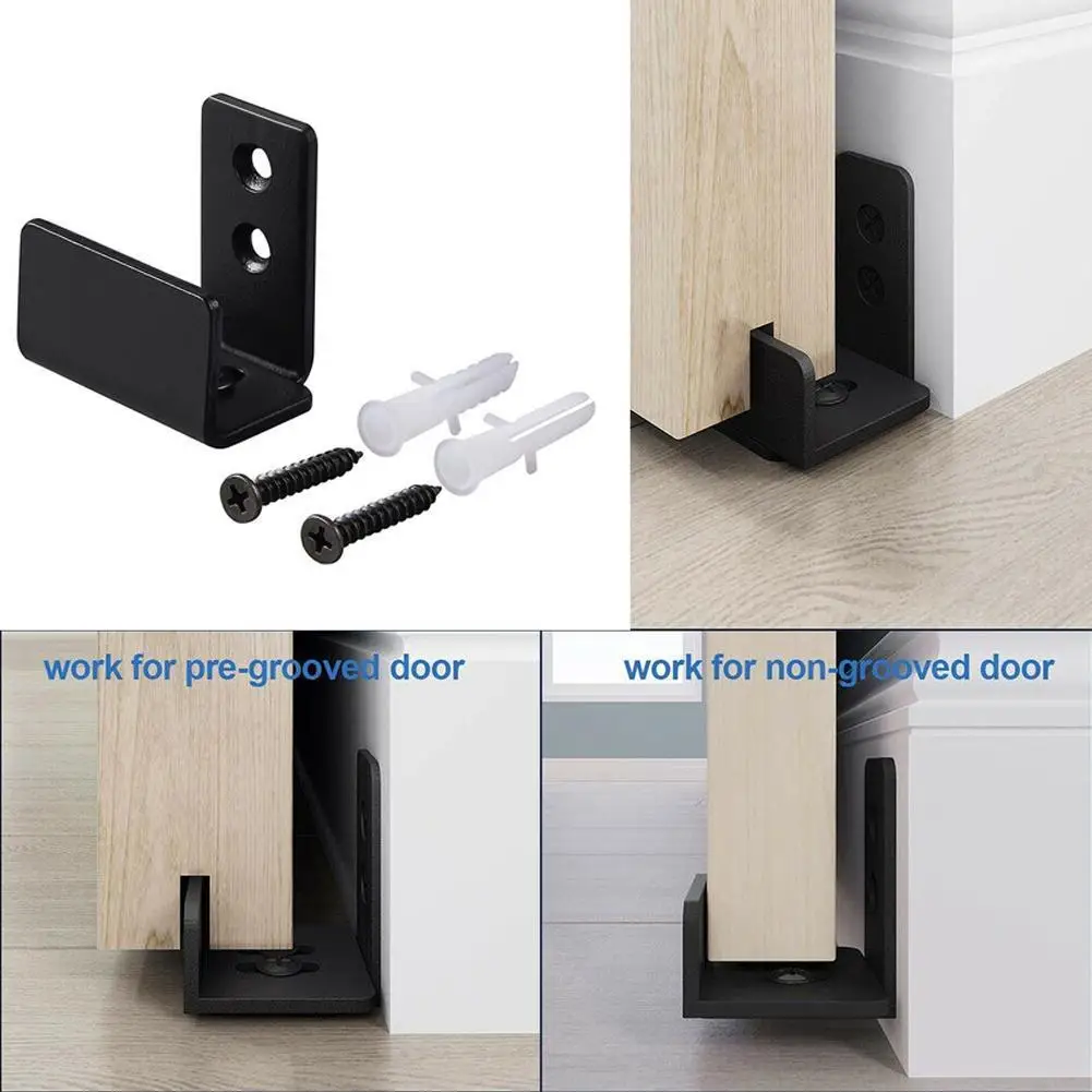 

8 in 1 Carbon Steel Adjustable Sliding Floor Guide Mount Roller Hardware Adjustable Accessory Floor Door Bot Wall For Barn Q0B4