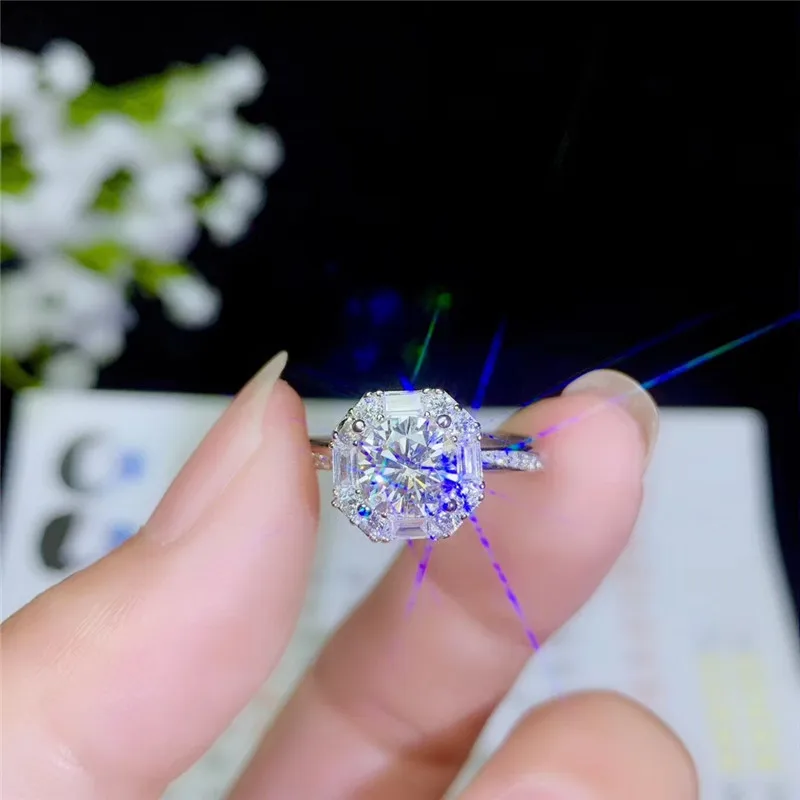 PROCOGE кольца с муассанитом 1ct 2ct 3ct VVS отличные женские кольца обручальные кольца для невесты кольца из стерлингового серебра 925 пробы ювелирные украшения#669