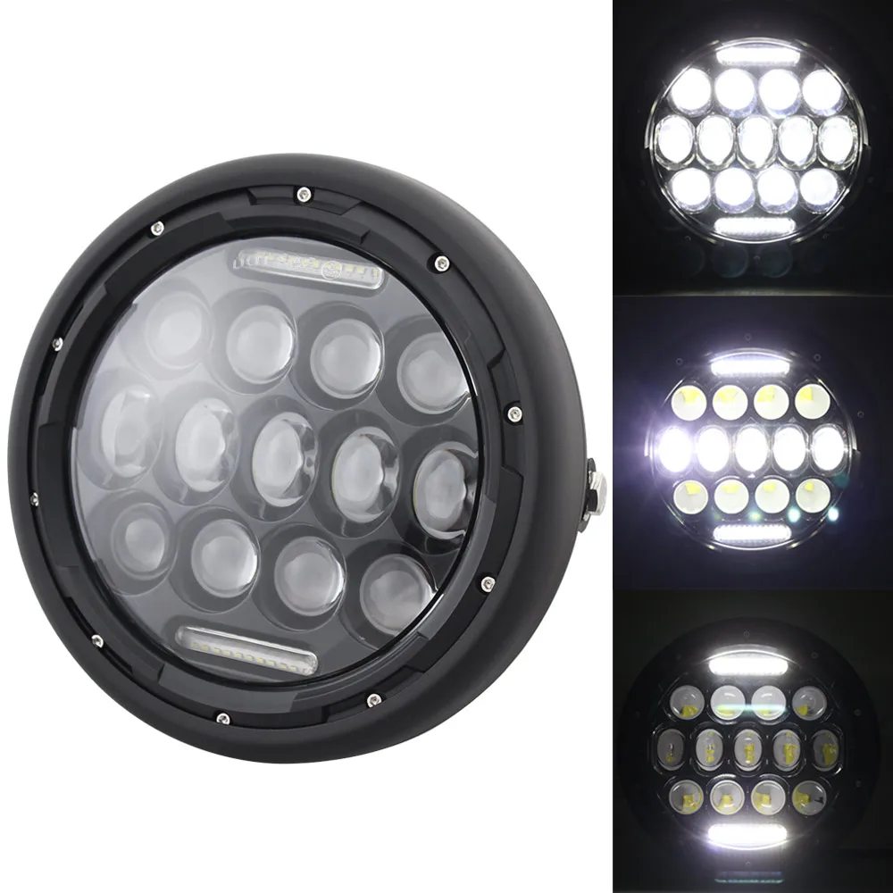 Универсальный мотоциклетный налобный фонарь светодиодный матовый передний 7 5