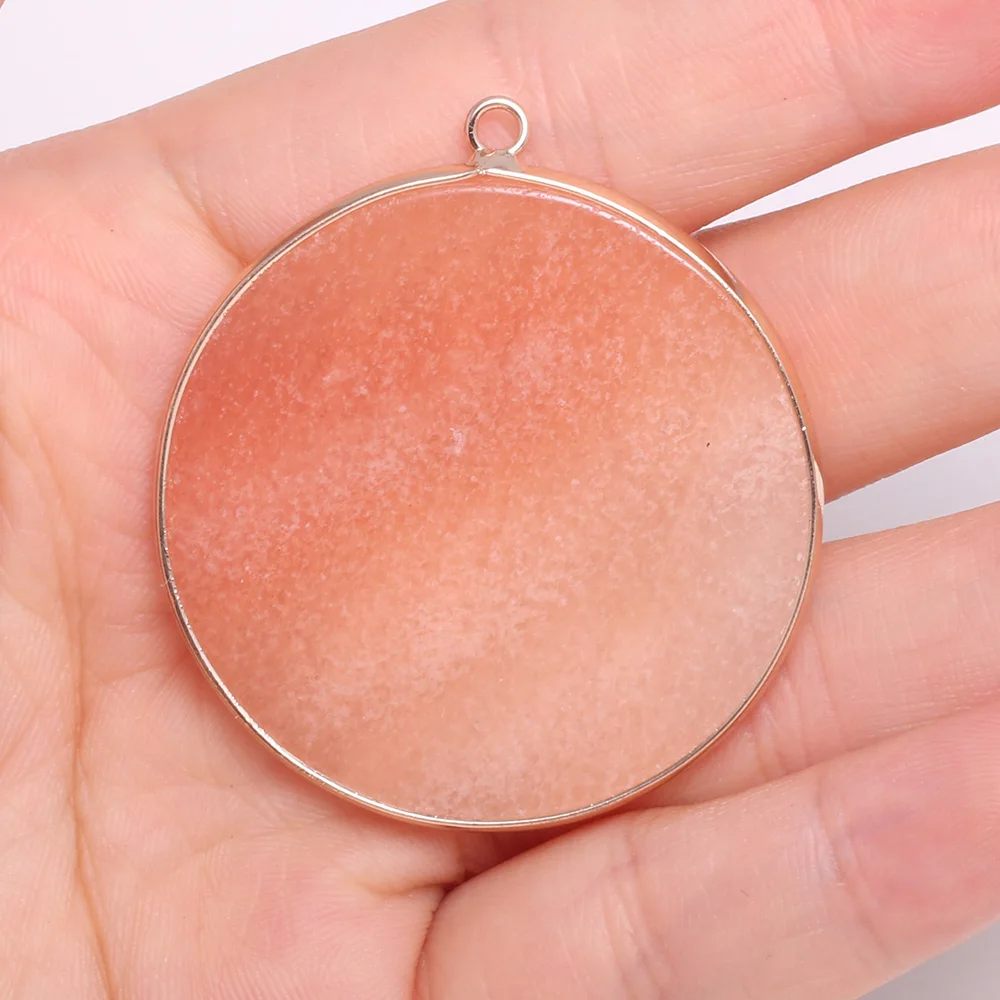 

1pcs Natural Semi-precious Stones Pendants Round Shape Charms for Jewelry Making DIY Necklace Earrings Bracelet