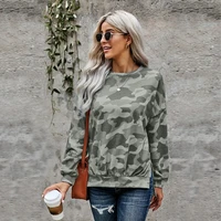 womens sweater european and american long sleeve autumn street style camouflage pattern round neck pullover loose