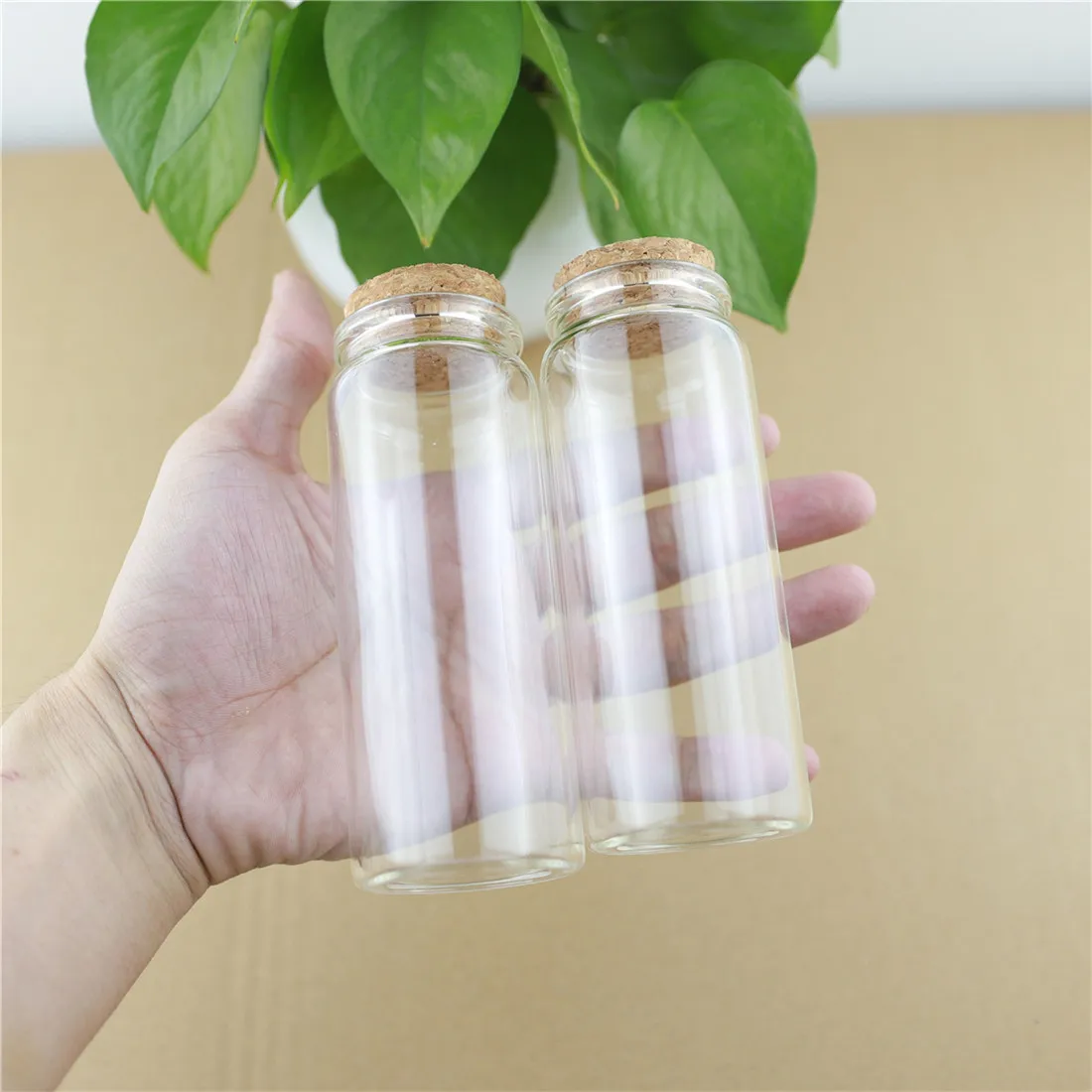 

6 Pcs/lot 47*120mm 150ml Glass Bottle Stopper Cork Small Glass Jars Spicy Storage Test Tube Container Spice Vials DIY Craft