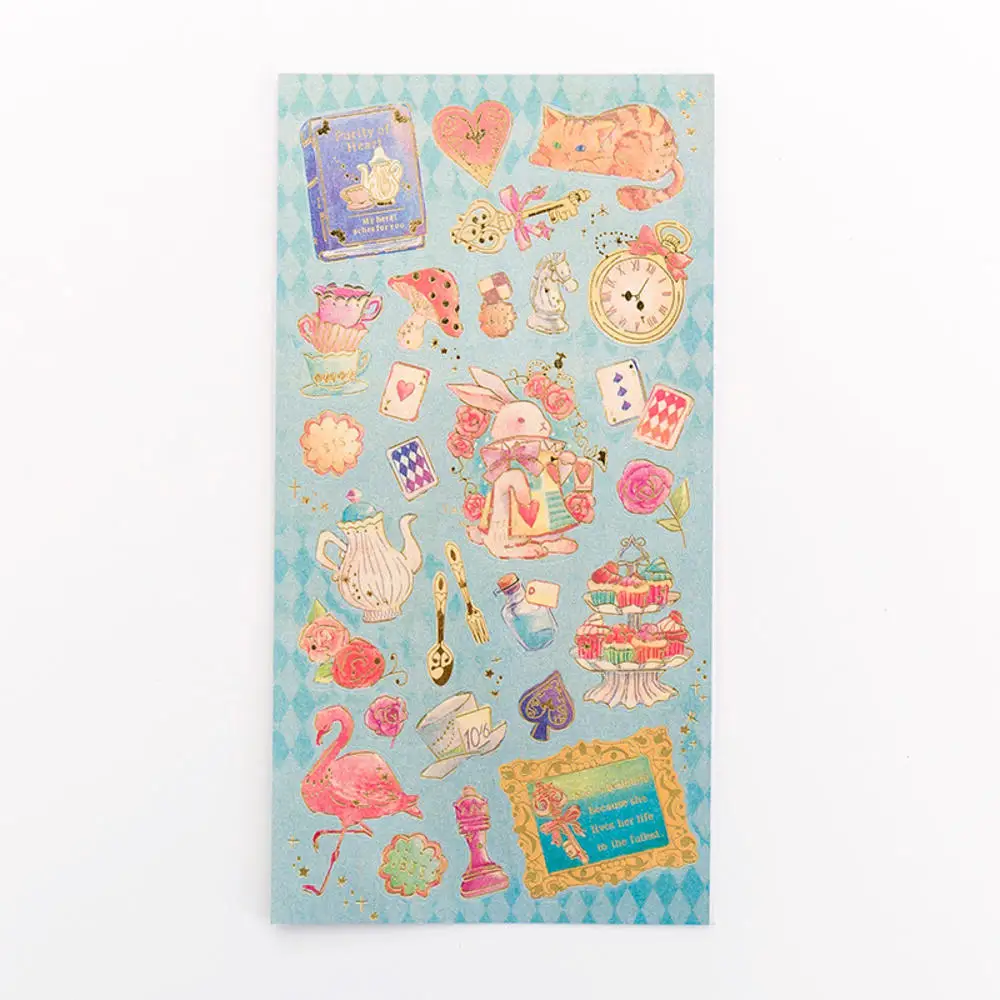 

1 Sheet Alice Princess Flower Gilding Sticker Fairy Tale World Diary Sticker Scrapbook Decoration DIY Stationery Office Supplies