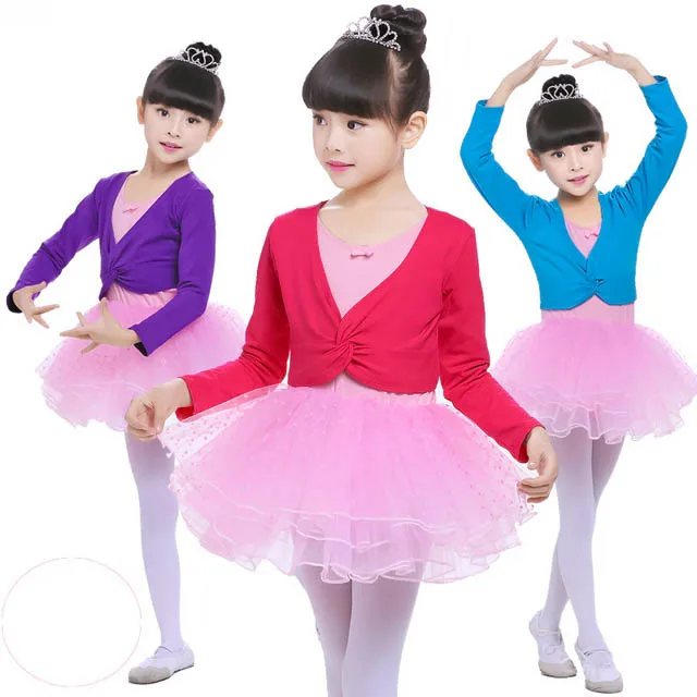 

Autumn Girls Cotton Coat Dance Training Clothing Ballet Wrap Sweater Top Long Sleeve Warm-up Gymnastics Costumes Jacket Knitwear