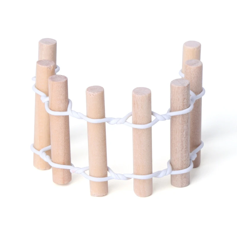 

Mini Wooden Fence DIY Fairy Garden Dollhouse Plant Pot Decoration Ornament
