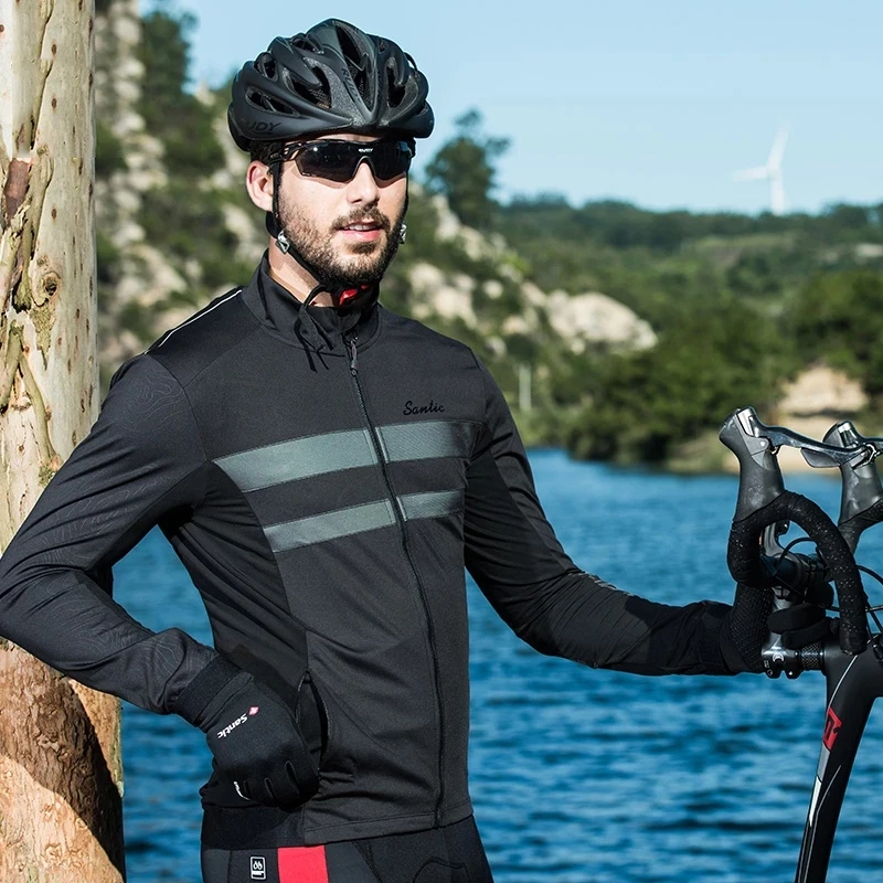 Веломайка Santic мужская с длинным рукавом трикотажная кофта для горного