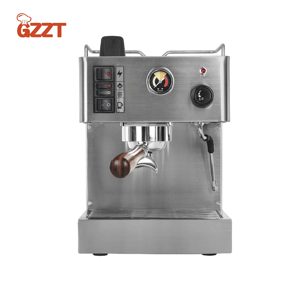 GZZT 9 Bar Coffee Machine 1200W Espresso Maker with 3.5L Water Tank Stainless Steel Italian Coffee Maker with 58 mm Portafilter la cimbali sanremo coffee machine boiler valve 3 8m 1 9 bar ce ped