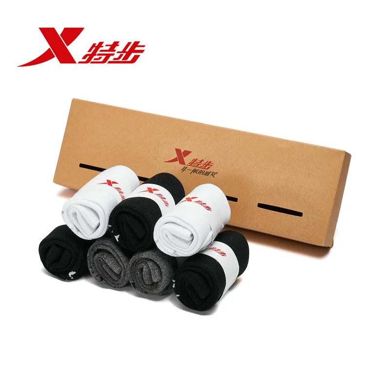 Xtep мужские носки средней длины 7 пар/партия новые удобные дышащие модные