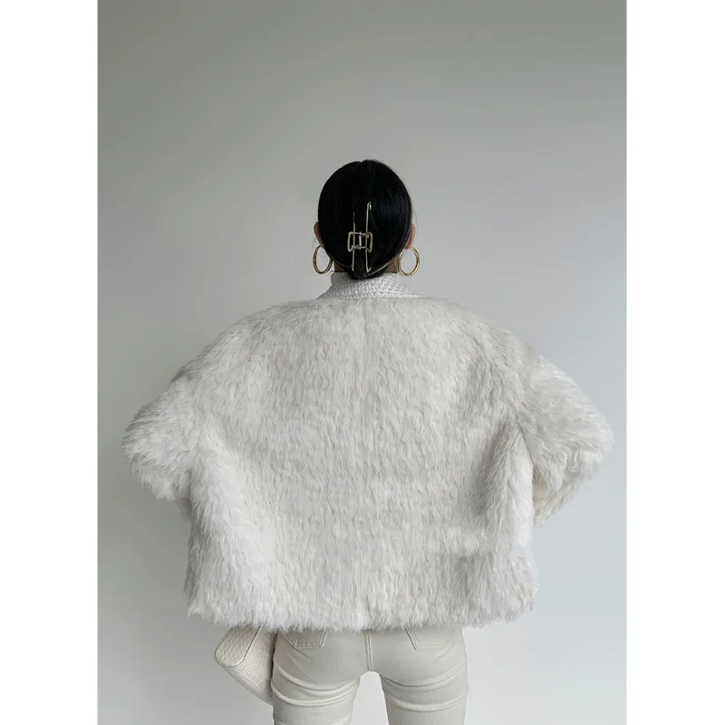 LUXUV Splicing Women's Imitate Mink Fox Fur Coat Autumn Outwear Winter Jacket Overcoat Female Natural Parka Warm Clothing Plush
