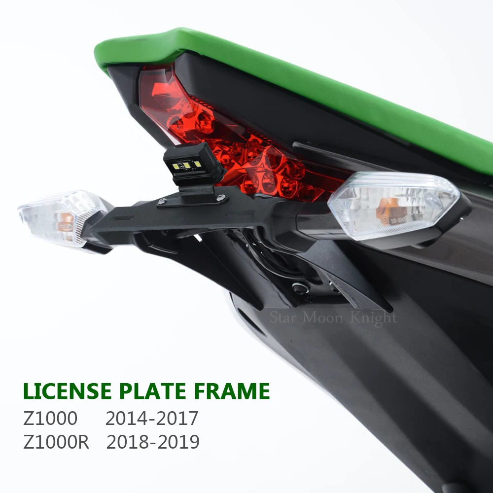

Держатель рамки номерного знака для KAWASAKI Z1000 2014 2015 2016 2017 Z1000R 2018 2019 Z 1000 R, кронштейн крыла, светодиодный