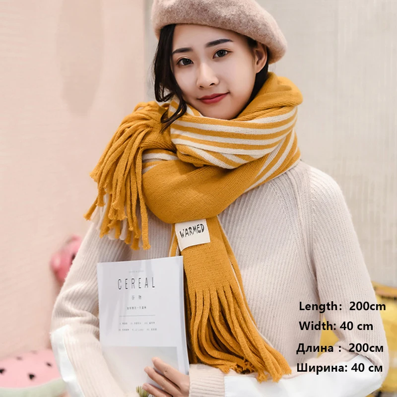 

2020 Women Solid Cashmere Scarves Lady Winter Thicken Warm Soft Pashmina Shawls Wraps Pink Black Female Knitted Wool Long Scarf