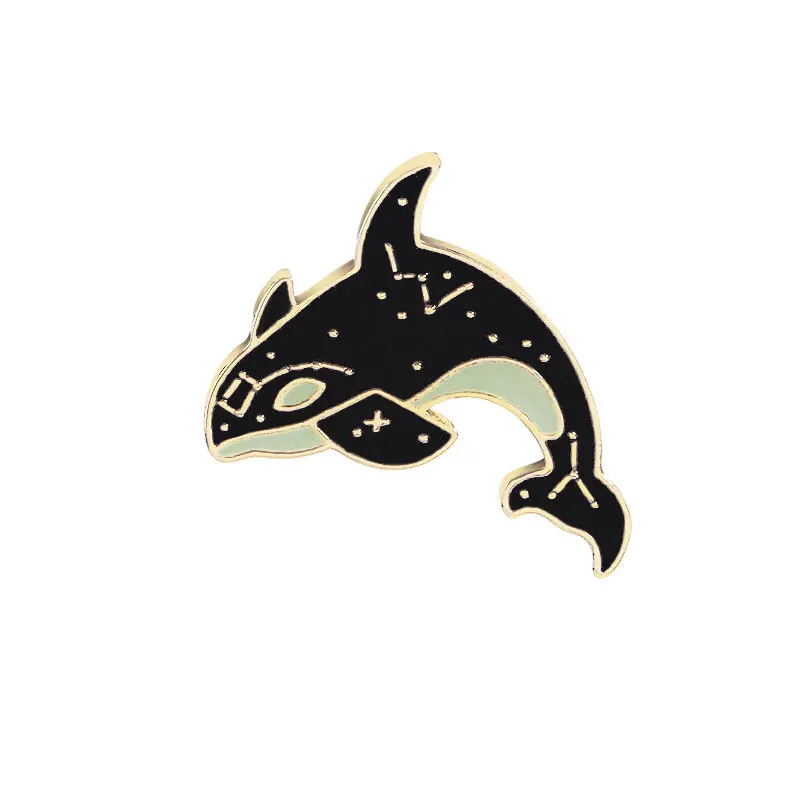 

Custom Cartoon Dolphin Whale Fun Style Brooch Micro Badge Kids Friends Brooches for Women's Clothing Fashion