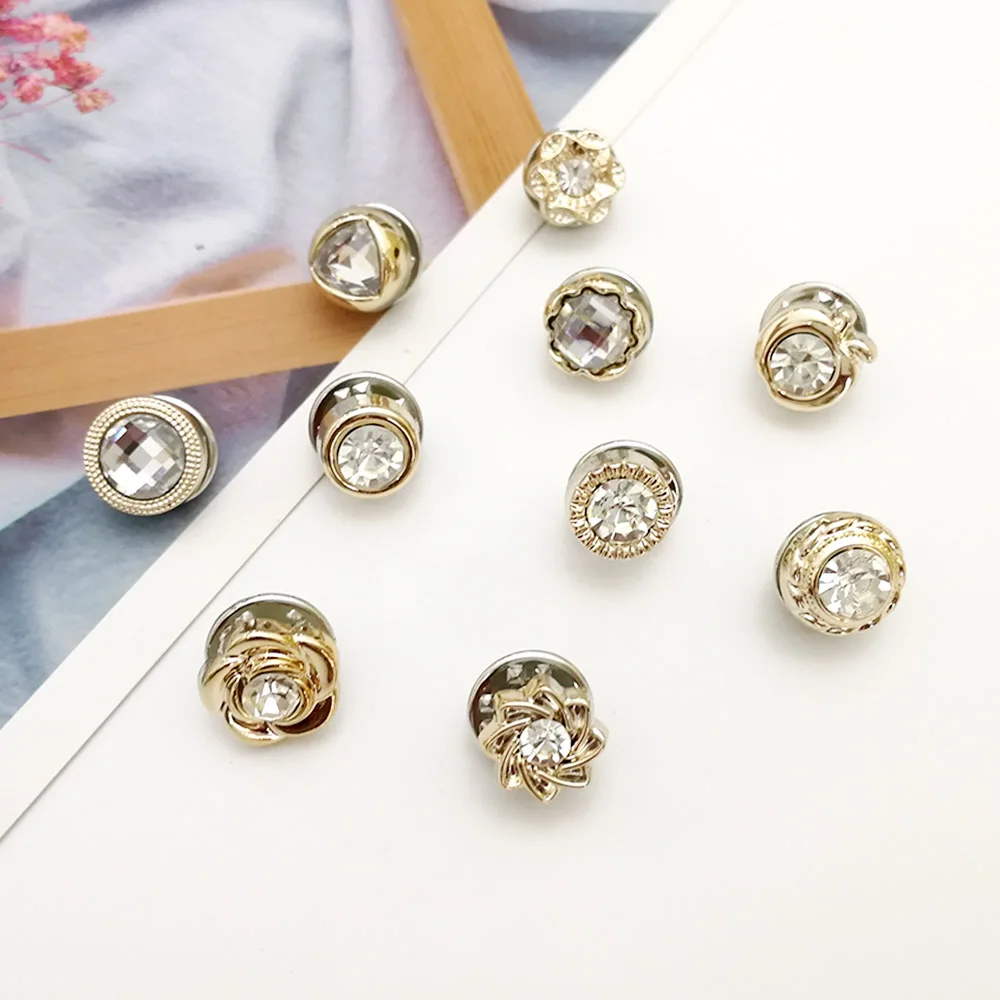2 -10 Pcs 10 шт. 1,2 см женский набор Брошь Мода Имитация Жемчуга Стразы булавки пальто Одежда булавки аксессуары Подарочные Броши для женщин - Окраска металла: 2 -10 Pcs