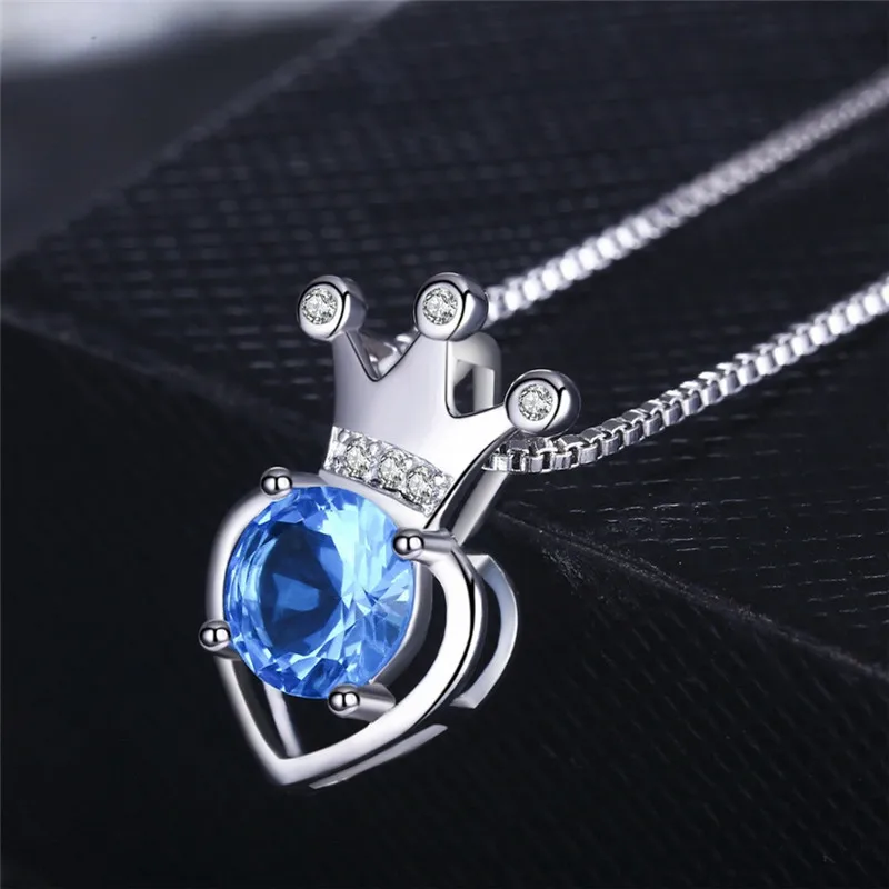 Женское ожерелье с кулоном в виде короны серебряное 925 пробы модные аксессуары