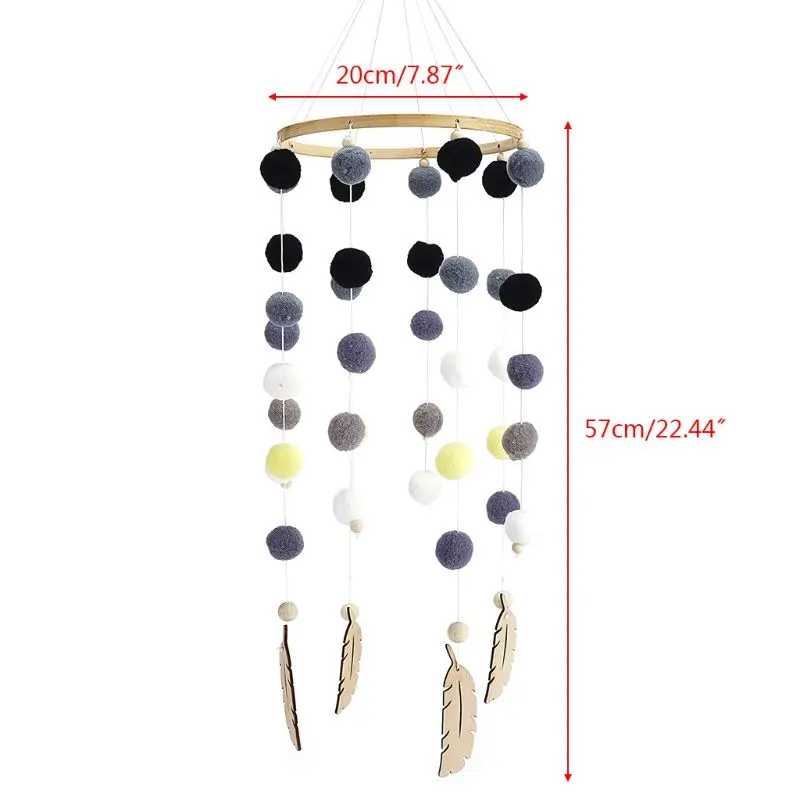 

Nordic Hair Ball Crib Wind Chimes Baby Bed Bell Pendant Children Room Bedroom Decoration Newborn Photography Props