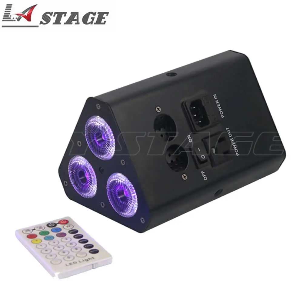 Сценический светильник на батарейках 3 головки беспроводной s 3X18w RGBAW + УФ мини