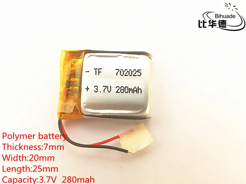 3,7 V полимерная литиевая батарея 702025 MP3 Bluetooth гарнитура беспроводная мышь 280mAH