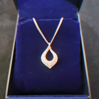 exquisite water drop zircon pendant necklace for women girls elegant rose gold neck chain jewelry mandalorian collier